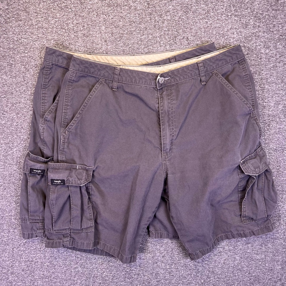 Wrangler Cargo Shorts Mens 36 Gray Ripstop Hiking Casual Rugged Outdoor LOT 2